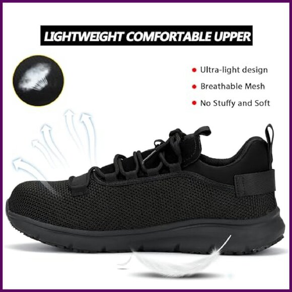 Steel Toe Work Sneakers Waterproof Lightweight Non Slip Safety Shoes - Picture 4 of 8